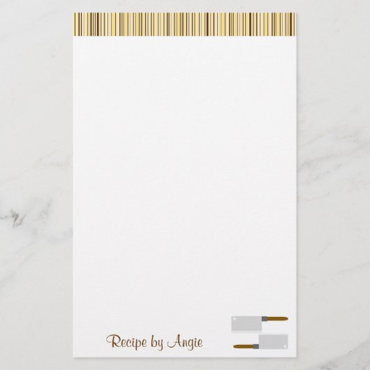 キッチンストライプレシピ紙 便箋 (正面)