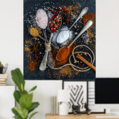 キッチンスパイスと調味料 ポスター (ホームオフィス)