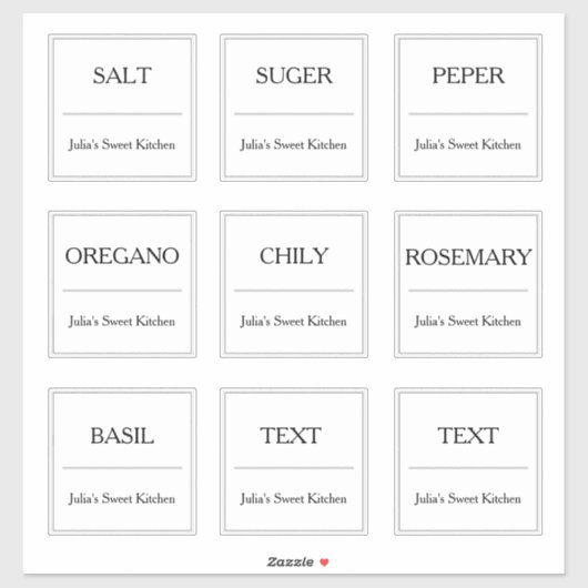 キッチンスパイスジャーカスタムラベル付きビニールシール シール (シート)