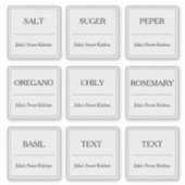 キッチンスパイスジャールラベル透明ステッカー シール (正面)