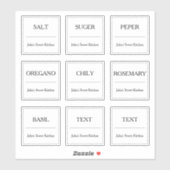 キッチンスパイスジャールラベル透明ステッカー シール (シート)