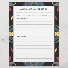 キッチンタイルカラフルレシピバインダーページ