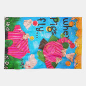 キッチンタオカラフルルを豚が飛ぶときかわいい キッチンタオル (横)