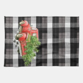 キッチンタオパーソナライズされたルクリスマストラックバッファロープライ キッチンタオル (横)