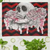 キッチンタオパーソナライズされたルスカルバラゴシックシェブロン キッチンタオル (折り畳み)