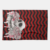 キッチンタオパーソナライズされたルスカルバラゴシックシェブロン キッチンタオル (横)