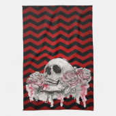 キッチンタオパーソナライズされたルスカルバラゴシックシェブロン キッチンタオル (縦)