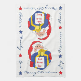キッチンタオルがオーダーメイドの「クリスマスサンタタオル」 キッチンタオル