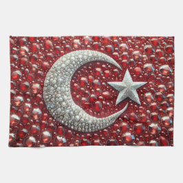 キッチンタオルとトルコ色デザイン キッチンタオル