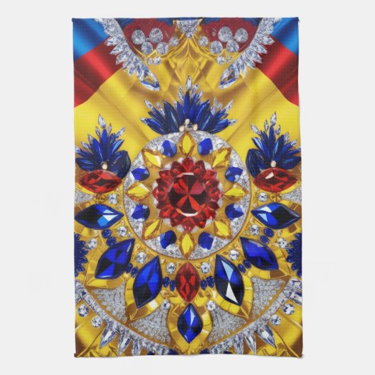 キッチンタオルとルーマニアの色デザイン キッチンタオル (縦)