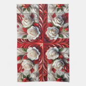 キッチンタオルと英語バラデザイン キッチンタオル (縦)