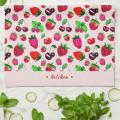 キッチンタオルと鮮やかなジューシーなベリーデザイン キッチンタオル (折り畳み)