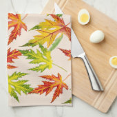 キッチンタオルに描いたシルバーメープル キッチンタオル (四つ折り)