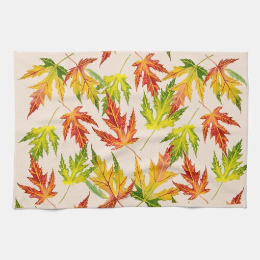 キッチンタオルに描いたシルバーメープル キッチンタオル (横)