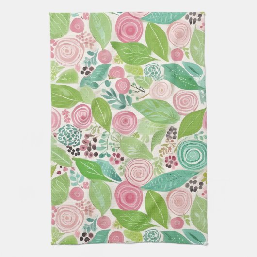 キッチンタオルのお洒落水彩画を切る キッチンタオル (縦)