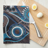 キッチンタオルのドットアートパターン キッチンタオル (四つ折り)