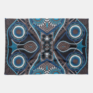 キッチンタオルのドットアートパターン キッチンタオル