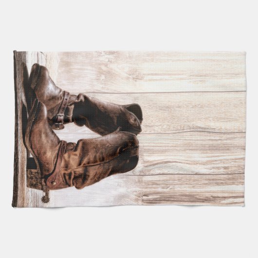 キッチンタオルのブーツ田舎の素朴な西部の衣服バ キッチンタオル (横)