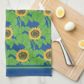 キッチンタオルまたはティータオル – ゴールデンサンフラワー キッチンタオル (四つ折り)