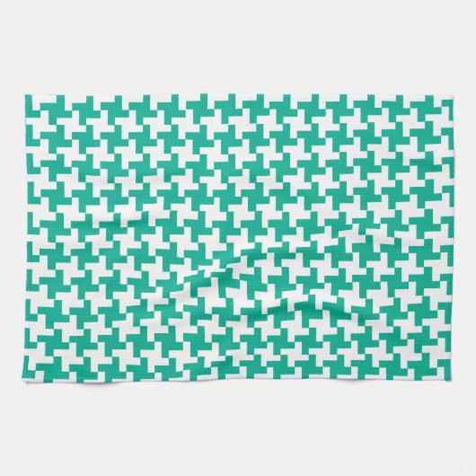 キッチンタオルまたはティータオルEmerald Green Dogtooth キッチンタオル (横)