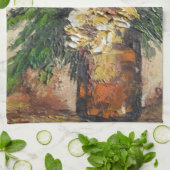 キッチンタオルアン絵画ヘイズの黄色い花 キッチンタオル (折り畳み)