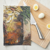 キッチンタオルアン絵画ヘイズの黄色い花 キッチンタオル (四つ折り)