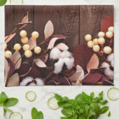 キッチンタオルコットンブランチ上のダークウッドステムクン キッチンタオル (折り畳み)