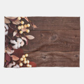 キッチンタオルコットンブランチ上のダークウッドステムクン キッチンタオル (横)