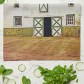 キッチンタオルサンセットバーントリーフィールド素朴ヘイ キッチンタオル (折り畳み)