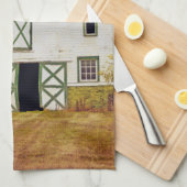 キッチンタオルサンセットバーントリーフィールド素朴ヘイ キッチンタオル (四つ折り)