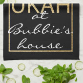 キッチンタオルハヌカー（ユダヤ教の祭り）金ゴールド キッチンタオル (折り畳み)