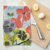 キッチンタオルハート型バレンタイン花園 キッチンタオル (四つ折り)