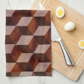 キッチンタオルフェイク – 象嵌された木材 キッチンタオル (四つ折り)