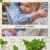 キッチンタオル写真と名前テンプレート キッチンタオル (折り畳み)