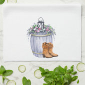 キッチンタオル夏の国の結婚式の素朴水 キッチンタオル (折り畳み)