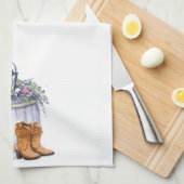 キッチンタオル夏の国の結婚式の素朴水 キッチンタオル (四つ折り)