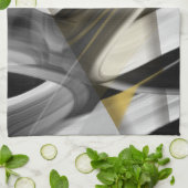 キッチンタオル抽象芸術トレンドインテリアデコールブラック キッチンタオル (折り畳み)