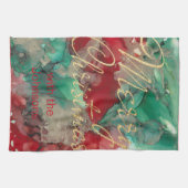 キッチンタオル目出しクリスマスカラフル金ゴールド キッチンタオル (横)