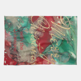 キッチンタオル目出しクリスマスカラフル金ゴールド キッチンタオル