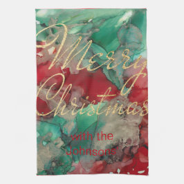 キッチンタオル目出しクリスマスカラフル金ゴールド キッチンタオル