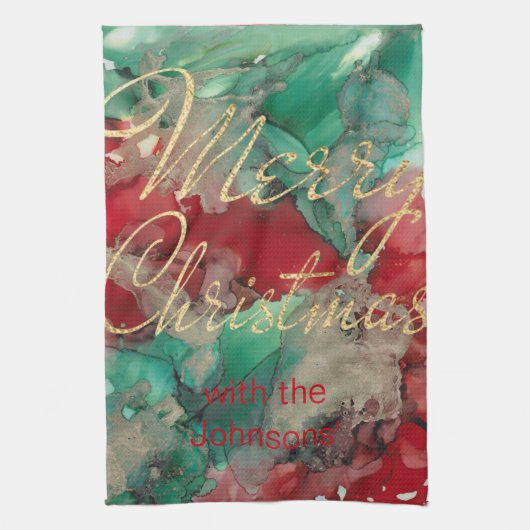 キッチンタオル目出しクリスマスカラフル金ゴールド キッチンタオル (縦)