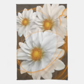 キッチンタオル花ホワイトブラックオレンジ キッチンタオル (縦)