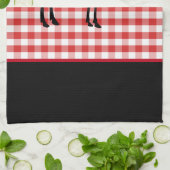 キッチンタオル赤い格子模様のムース キッチンタオル (折り畳み)