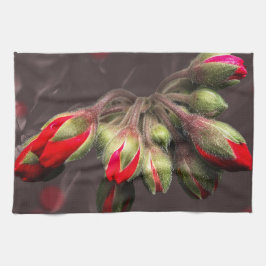 キッチンタオル開花赤と暗 キッチンタオル
