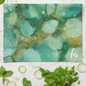 キッチンタオル「カラーバーストグリーンゴールズインクブロ」 キッチンタオル (折り畳み)