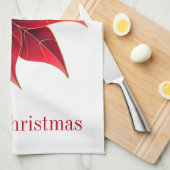 キッチンタオル – クリスマスポインセチア (四つ折り)