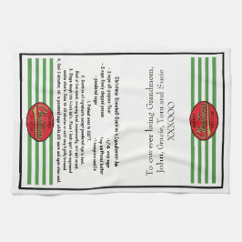 キッチンタオル「クリスマスレトロ皿タオル」 キッチンタオル