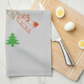 キッチンタオル – サンタとソリ (四つ折り)