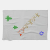 キッチンタオル – サンタとソリ (横)