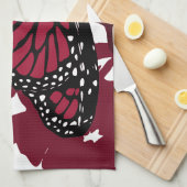 キッチンタオル – ジェスターレッド（昆虫）オオカバマダラ、モナーク蝶 (四つ折り)